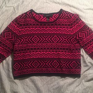 Cropped black and pink sweater